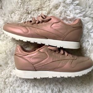 Classic Leather Rose Gold Pearlized Reeboks